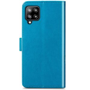 Etui de téléphone Fleurs de Trèfle Galaxy A42 - Turquoise
