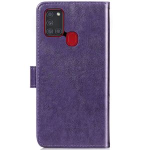 Etui de téléphone Fleurs de Trèfle Galaxy A21s - Violet
