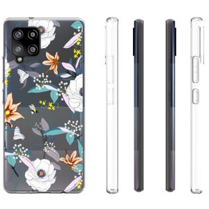 iMoshion Coque Design Samsung Galaxy A42 - Fleur - Blanc