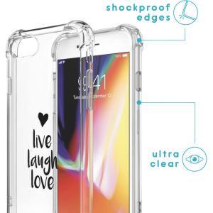 iMoshion Coque Design avec cordon iPhone SE (2022 / 2020) / 8 / 7 - Live Laugh Love