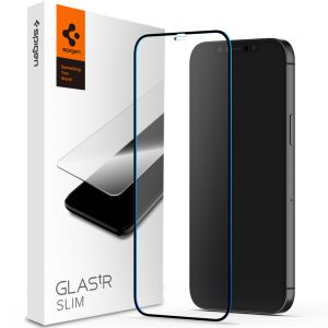 Spigen Protection d'écran en verre trempé GLAStR iPhone 12 Mini - Noir