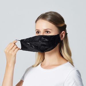 iMoshion Luxueux masque bling bling lavable et réutilisable - Noir