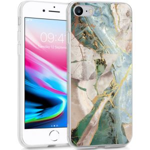 iMoshion Coque Design iPhone SE (2022 / 2020) / 8 / 7 / 6(s) - Marbre -Beige