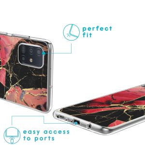 iMoshion Coque Design Samsung Galaxy A51 - Marbre - Rouge