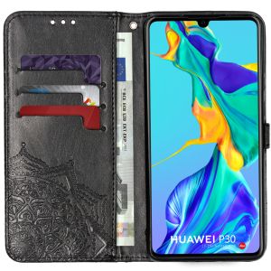 Etui de téléphone portefeuille Huawei P30 - Noir