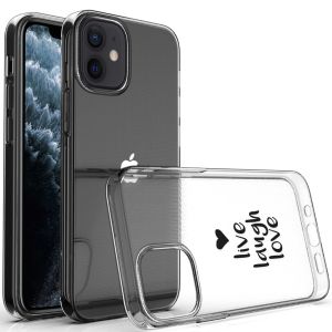 iMoshion Coque Design iPhone 12 Mini - Live Laugh Love - Noir