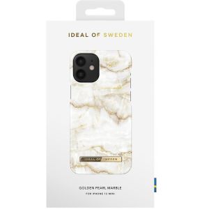 iDeal of Sweden Coque Fashion iPhone 12 Mini - Golden Pearl Marble