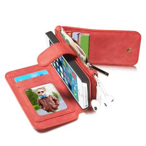 CaseMe Étui luxe 2-en-1 à rabat iPhone 5 / 5s / SE - Rouge