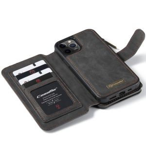 CaseMe Étui luxe 2-en-1 à rabat iPhone 12 Pro Max - Noir