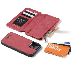 CaseMe Étui luxe 2-en-1 à rabat iPhone 12 (Pro) - Rouge