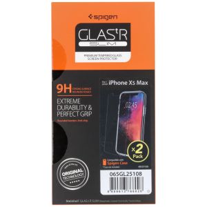 Spigen Protection d'écran en verre trempé GLAStR Duo Pack iPhone Xs Max