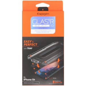 Spigen Protection d'écran en verre trempé GLAStR + applicateur iPhone X / Xs