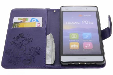 Etui de téléphone Fleurs de Trèfle Huawei P8 Lite - Violet