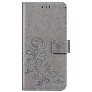 Etui de téléphone Fleurs de Trèfle Sony Xperia 10 II - Gris
