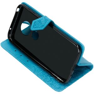 Etui de téléphone Mandala Motorola Moto G7 Play - Turquoise