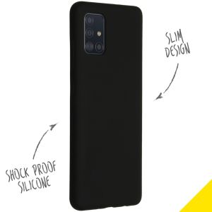 Accezz Coque Liquid Silicone Samsung Galaxy A51 - Noir