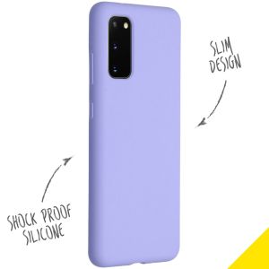 Accezz Coque Liquid Silicone Samsung Galaxy S20 - Violet