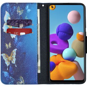 Coque silicone design Samsung Galaxy A21s - Blue Butterfly