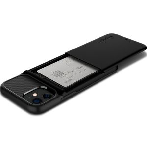 Spigen Coque Slim Armor Wallet iPhone 12 Mini - Noir
