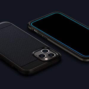 Spigen Protection d'écran en verre trempé GLAStR iPhone 12 (Pro) - Noir