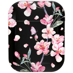 iMoshion Coque Hardcover Design AirPods 1 / 2 - Blossom Watercolor Black