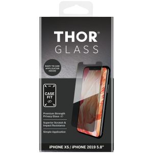 THOR Protection d'écran en verre trempé Case-Fit + Easy Apply iPhone 11 Pro/Xs/X