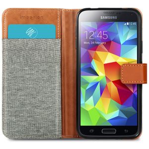 iMoshion Étui de téléphone Canvas Luxe Galaxy S5 (Plus) / Neo - Gris