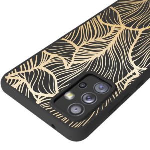 iMoshion Coque Design Samsung Galaxy A72 - Feuilles / Noir