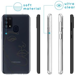 iMoshion Coque Design Samsung Galaxy M31 - Visage abstrait - Noir