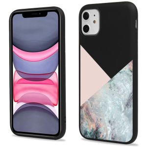 iMoshion Coque Design iPhone 11 - Marbre - Rose / Noir