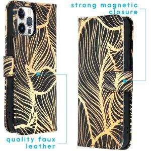 iMoshion Coque silicone design iPhone 12 (Pro) - Golden Leaves