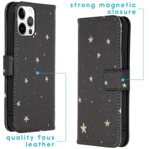 iMoshion Coque silicone design iPhone 12 (Pro) - Stars Gold