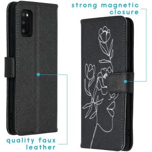 iMoshion Coque silicone design Galaxy A41 - Woman Flower Black
