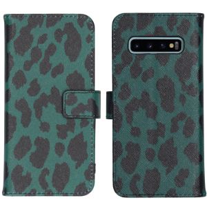 iMoshion Coque silicone design Samsung Galaxy S10 - Green Leopard