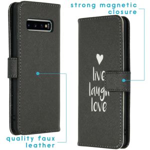 iMoshion Coque silicone design Samsung Galaxy S10 - Live Laugh Love