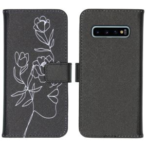 iMoshion Coque silicone design Galaxy S10 - Woman Flower Black