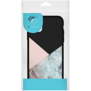 iMoshion Coque Design iPhone SE (2022 / 2020) / 8 / 7 - Marbre - Rose / Noir