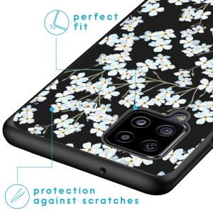 iMoshion Coque Design Samsung Galaxy A42 - Fleur - Blanc / Noir