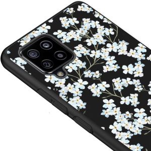 iMoshion Coque Design Samsung Galaxy A42 - Fleur - Blanc / Noir