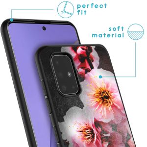 iMoshion Coque Design Samsung Galaxy A51 - Fleur - Rose / Noir
