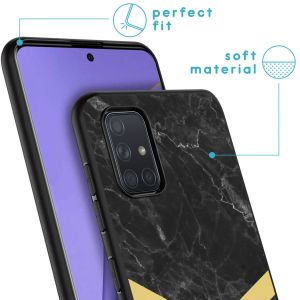 iMoshion Coque Design Samsung Galaxy A71 - Marbre / Noir