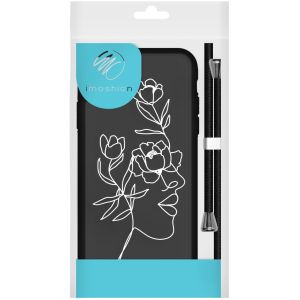iMoshion Coque Design avec cordon iPhone SE (2022 / 2020) / 8 / 7 - Woman Flower Black