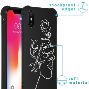 iMoshion Coque Design avec cordon iPhone X / Xs - Woman Flower Black