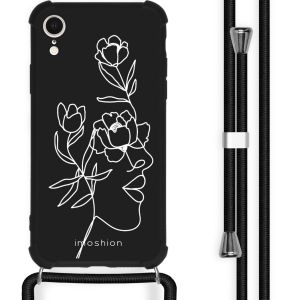 iMoshion Coque Design avec cordon iPhone Xr - Woman Flower Black