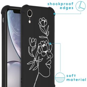 iMoshion Coque Design avec cordon iPhone Xr - Woman Flower Black