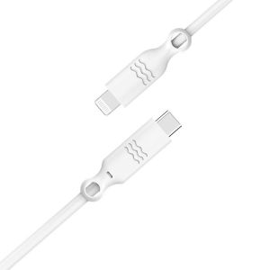 Just Green Câble USB-C vers Lightning - Recyclable - Certification MFi - 3A - 1.2 mètres - Blanc