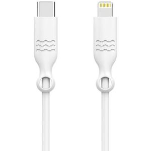 Just Green Câble USB-C vers Lightning - Recyclable - Certification MFi - 3A - 1.2 mètres - Blanc