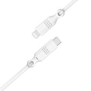 Just Green Câble USB-C vers Lightning - Recyclable - Certification MFi - 3A - 2 mètres - Blanc
