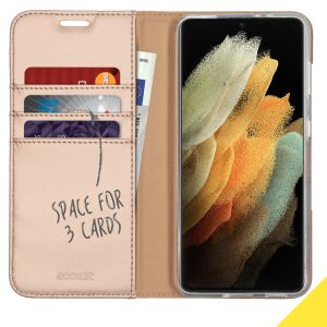 Accezz Étui de téléphone Wallet Galaxy S21 Ultra - Dorée