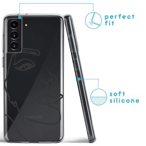 iMoshion Coque Design Galaxy S21 Plus - Visage abstrait - Noir